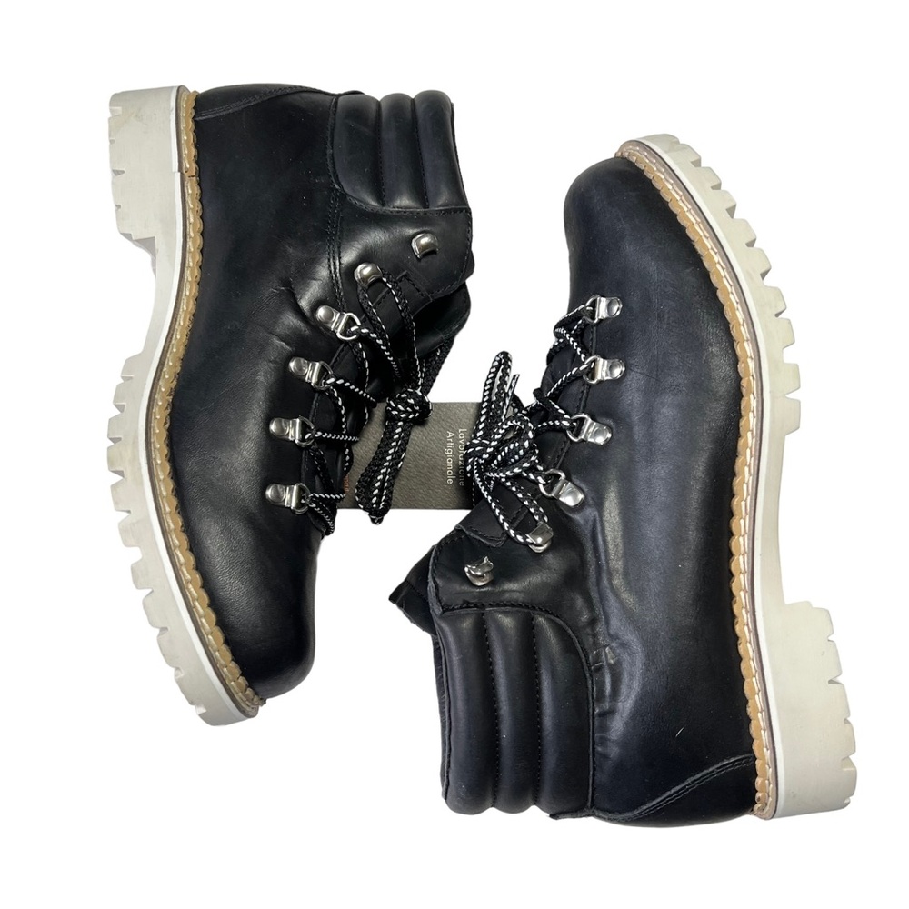 Montelliana Boots Womens Size 10 1965 Margherita Black Leather Ankle Hiking Boot - Picture 5 of 12